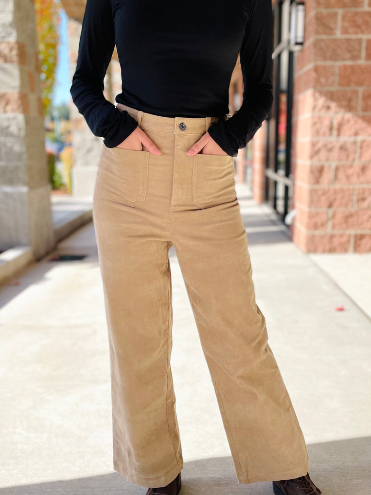 Elise Wide Leg Suede Pants