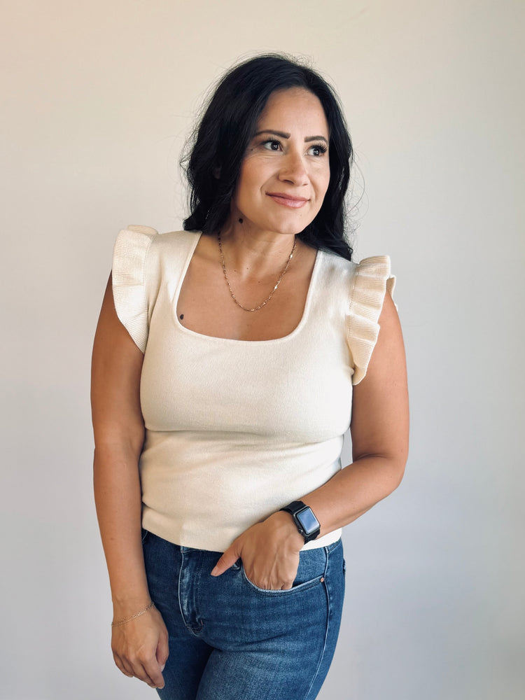 Ella Ruffle Sleeve Knit Top