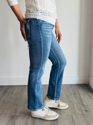 Jayda High Rise Crop Straight Denim