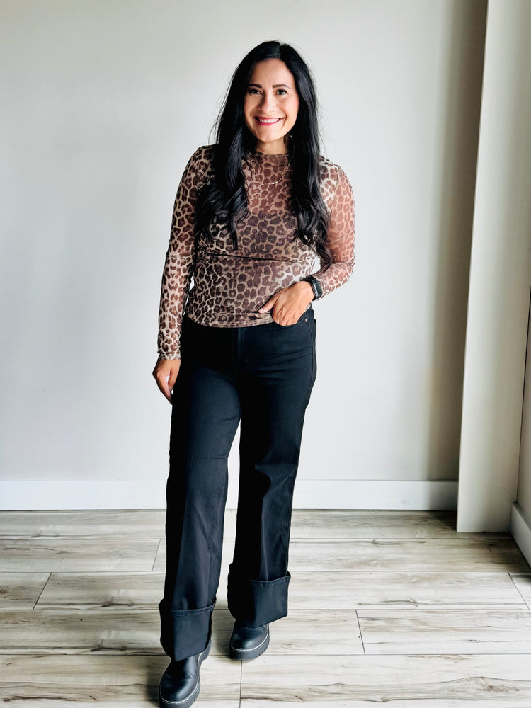 Tasha Mock Neck Mesh Top
