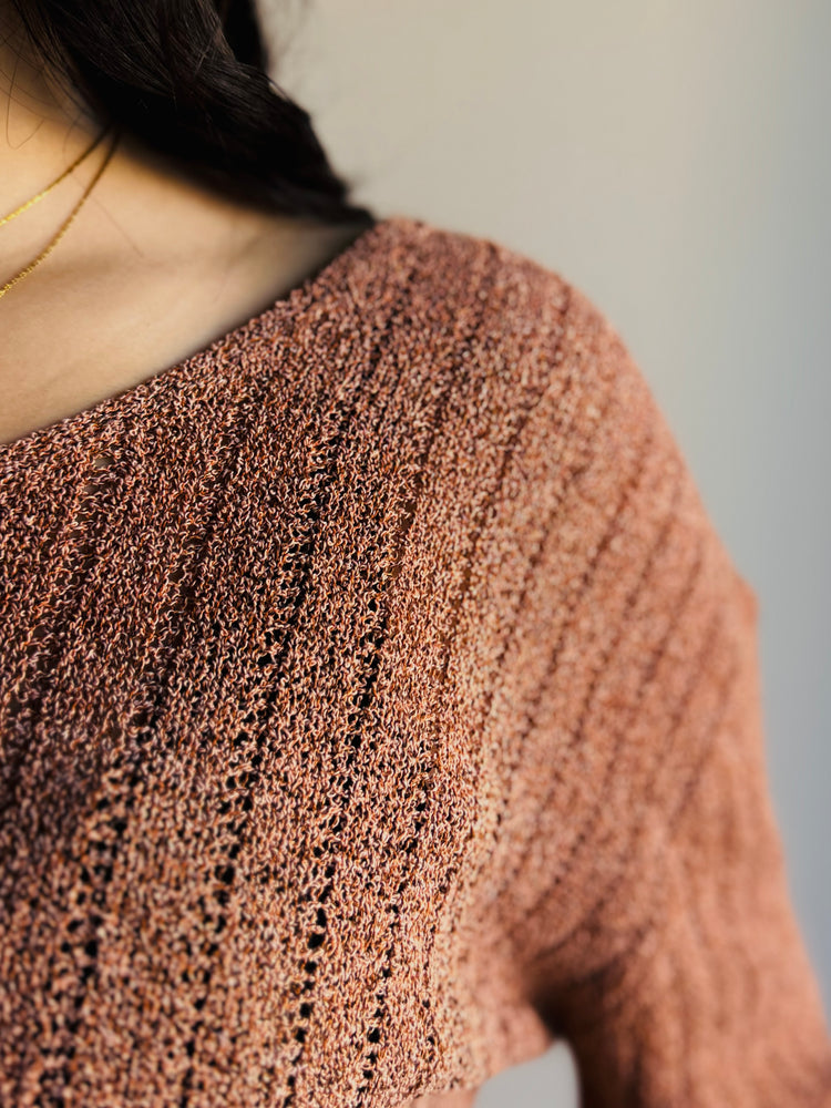 Ava Solid Striped V-Neck Sweater