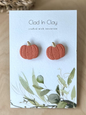 
            
                Load image into Gallery viewer, Clad in Clay - Pumpkin Earrings
            
        