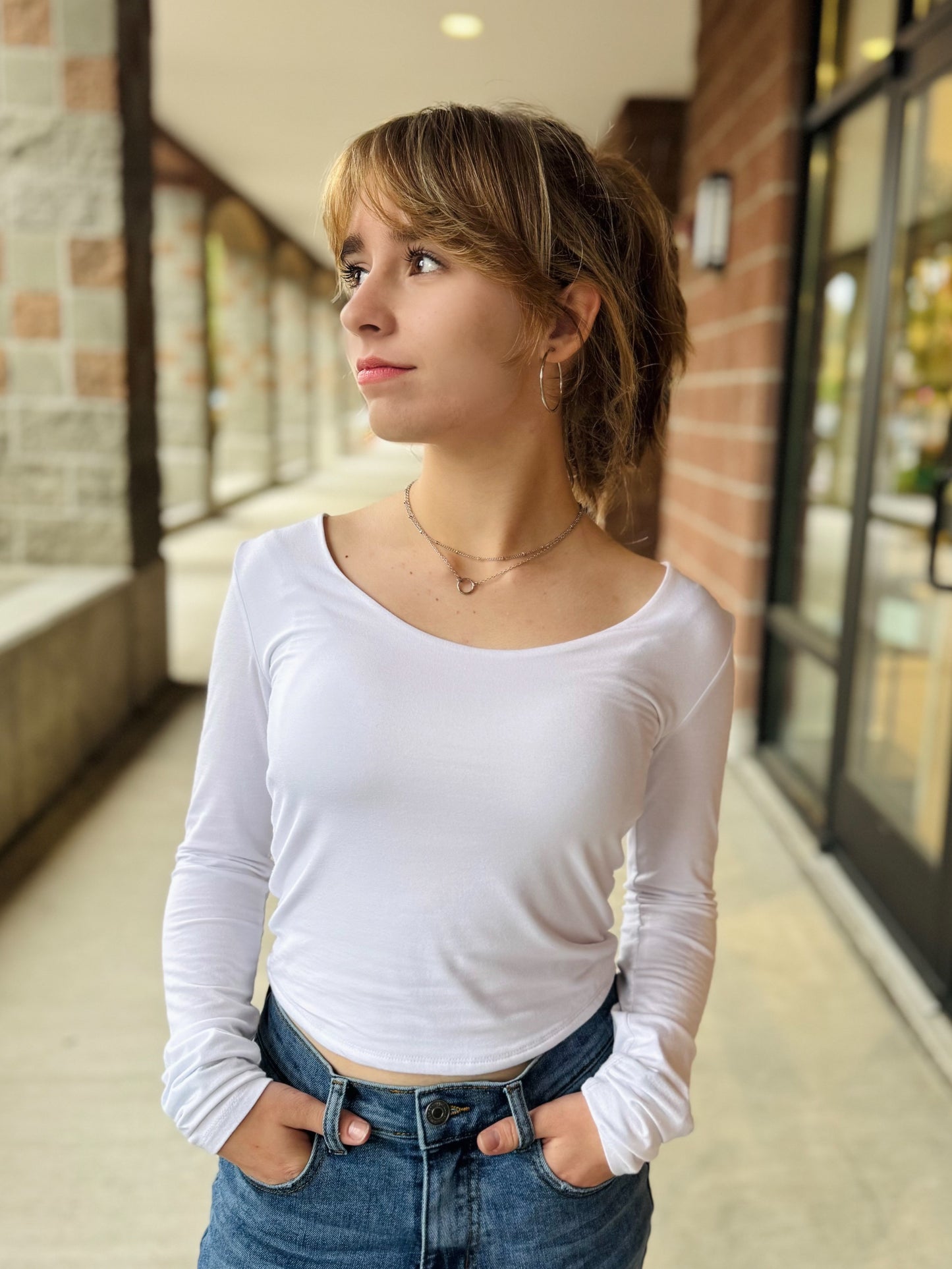 Braylee Scoop Neck Top - Ivory - 27 West