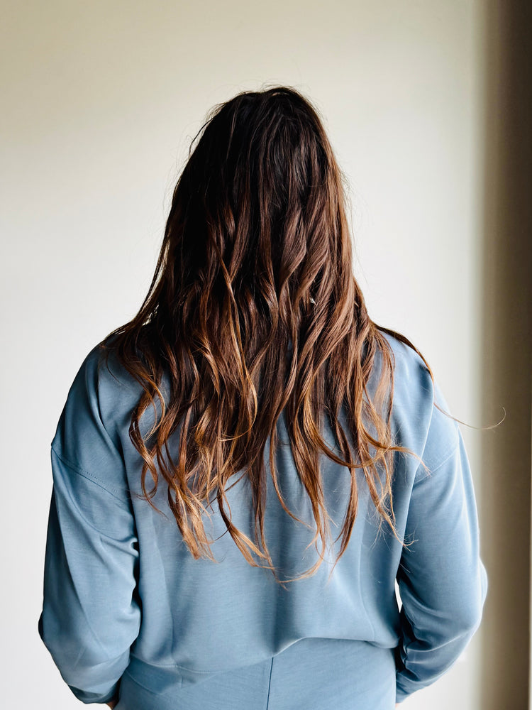 Scarlet Drop Shoulder Crewneck - Blue