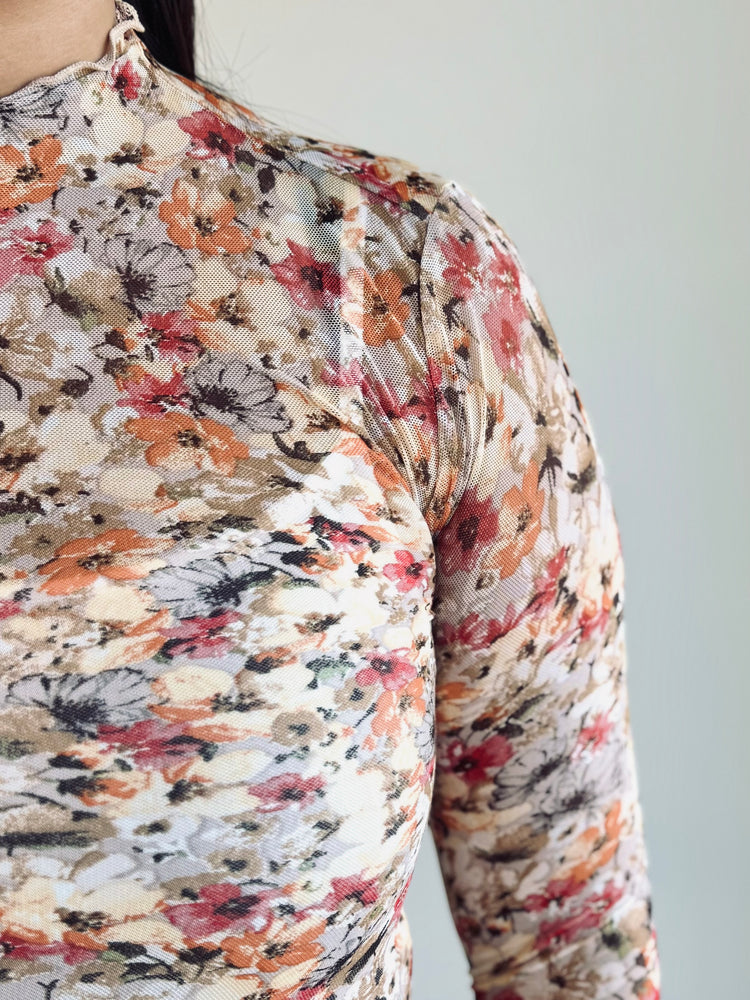Juniper Floral Mesh Top
