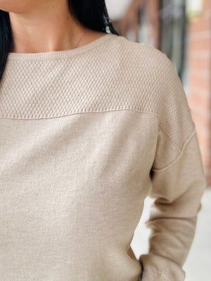 Danya Textured Drop Shoulder Sweater