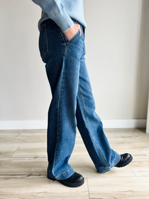 Nina High Waisted Wide Leg Denim