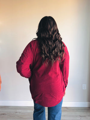 Josie Red Fleece Shacket