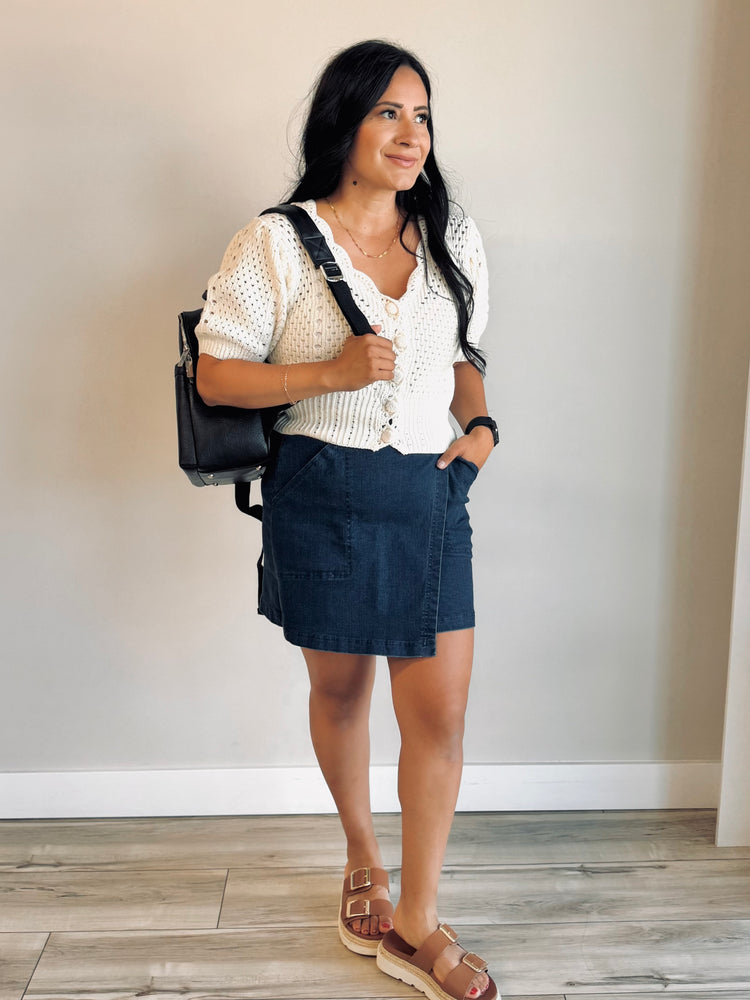 Jocelyn Scalloped Cardigan - Cream