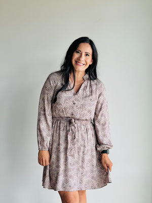 Leanne Waist Tie Paisley Dress