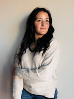 Dani Contrast Stitch V-Neck Sweater