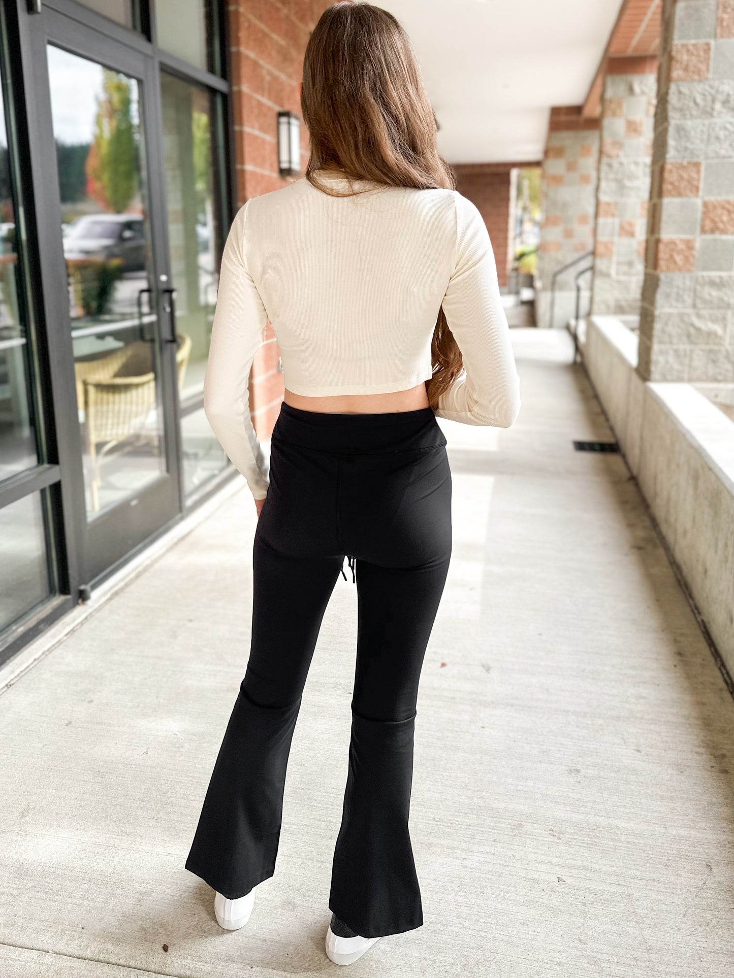 Ellis Flared Leggings with Front Slits - 27 West