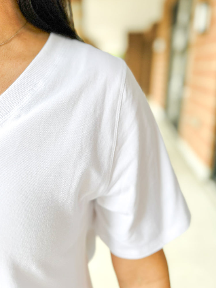 Silas Basic V-Neck Shirt - White