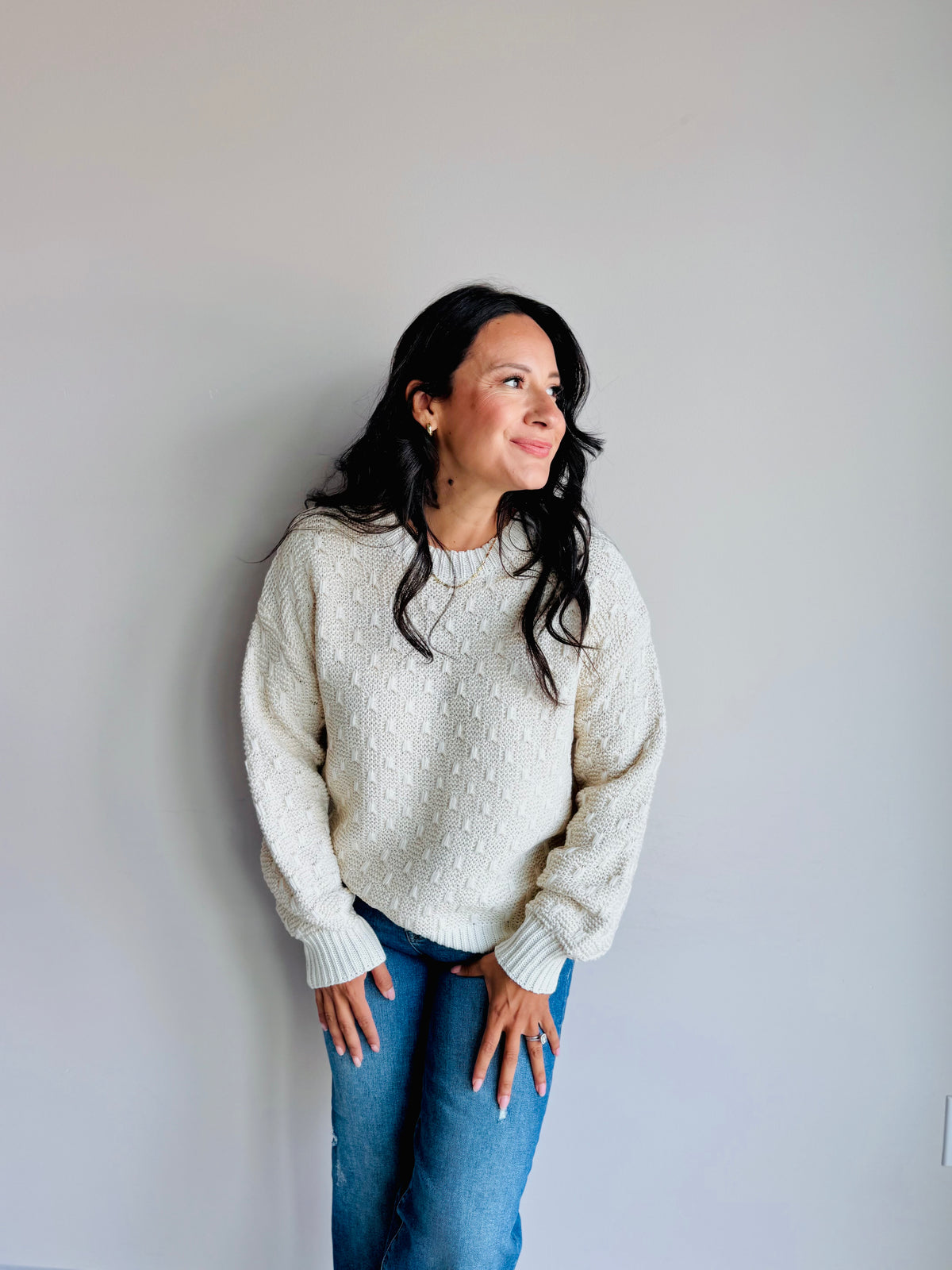 Preston Chunky Textured Weave Sweater - 27 West