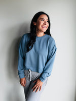 Scarlet Drop Shoulder Crewneck - Blue