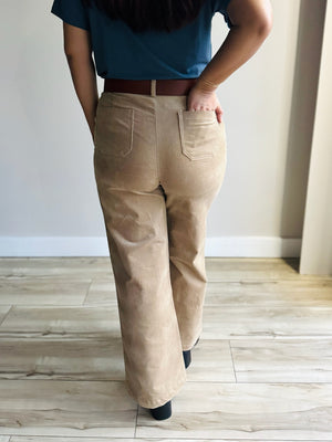 Elise Wide Leg Suede Pants