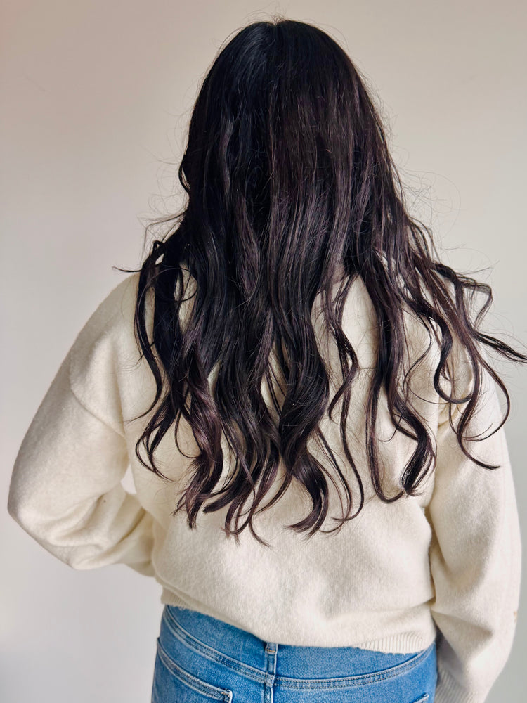 Melody Embroidered Mock Neck Sweater