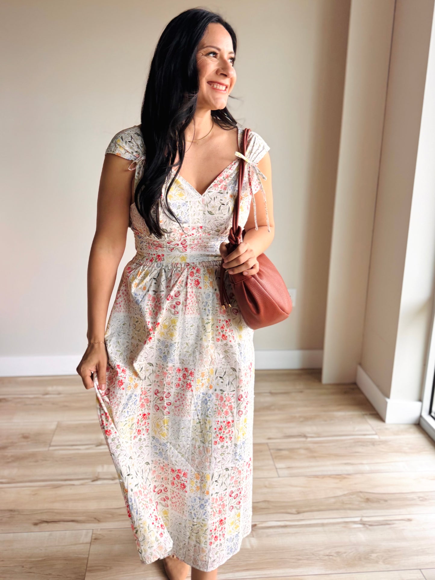 Blair Floral Block Print Midi Dress – 27 West