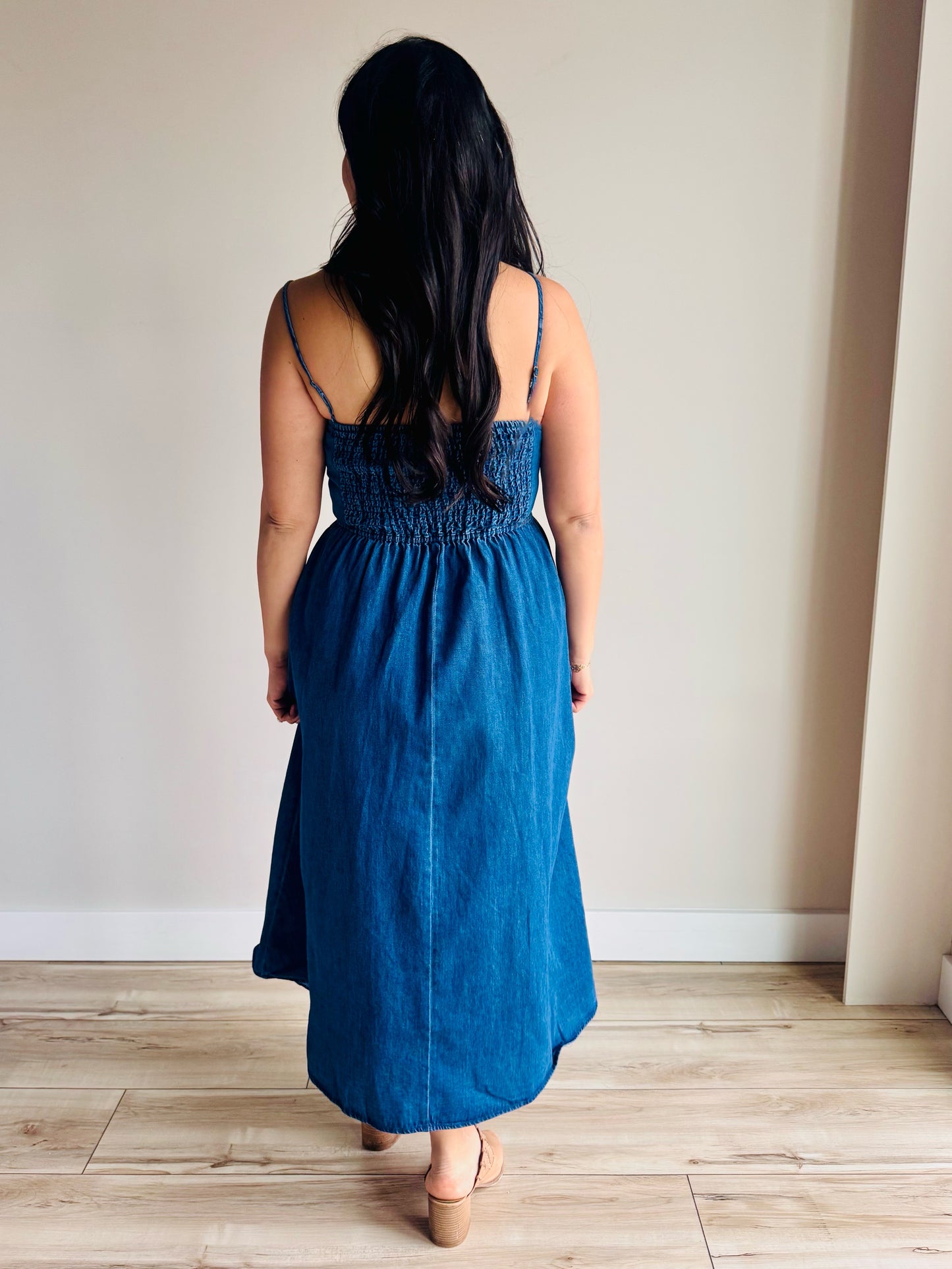 Sophia Spaghetti Strap Denim Dress 27 West Sophia Spaghetti Strap Denim Dress 27 West
