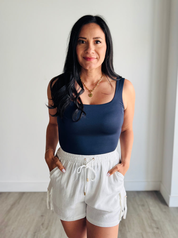 Ayla Tank Top Bodysuit - Navy