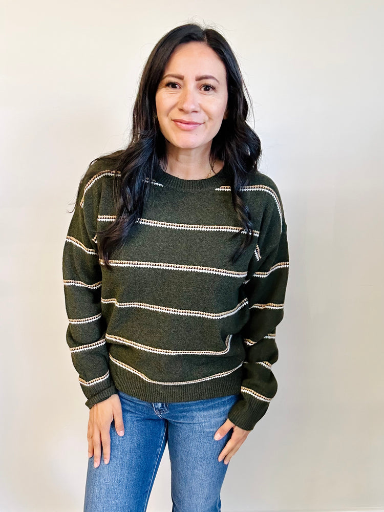 Angie Striped Crewneck Sweater