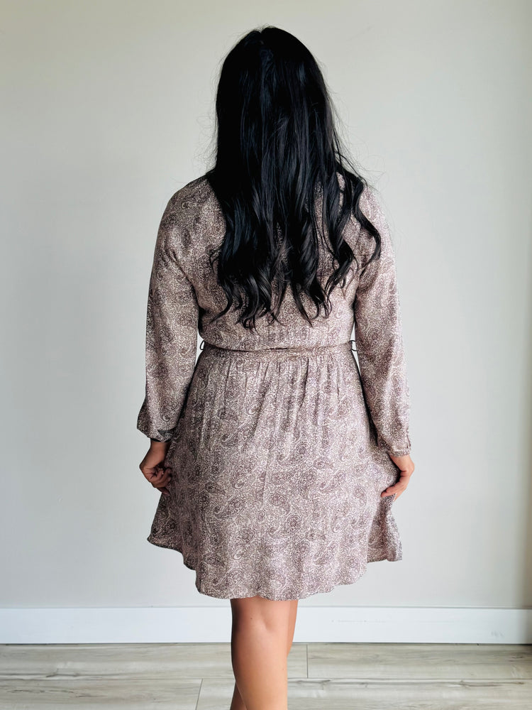Leanne Waist Tie Paisley Dress