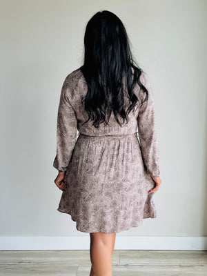 Leanne Waist Tie Paisley Dress