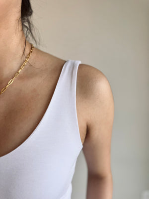 Kyra Scoop Neck Tank Top - Ivory
