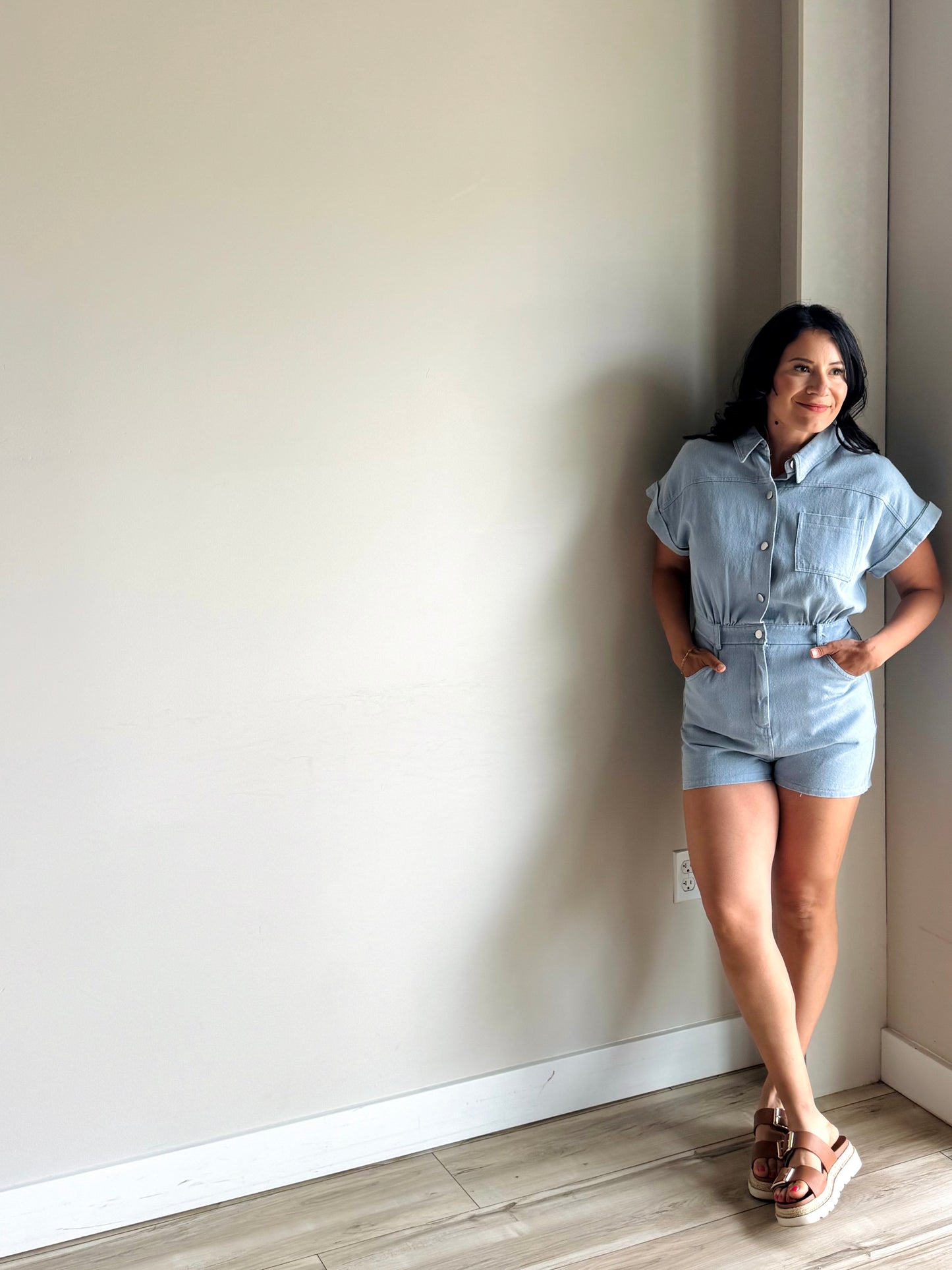 Jaycie Button Down Romper - 27 West