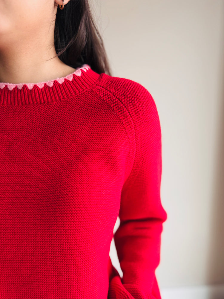 Emmalyn Contrast Hem Knit Sweater