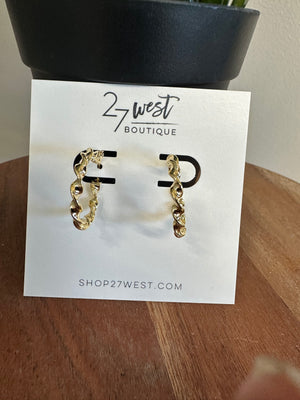 Twisted Gold Hoop Earrings