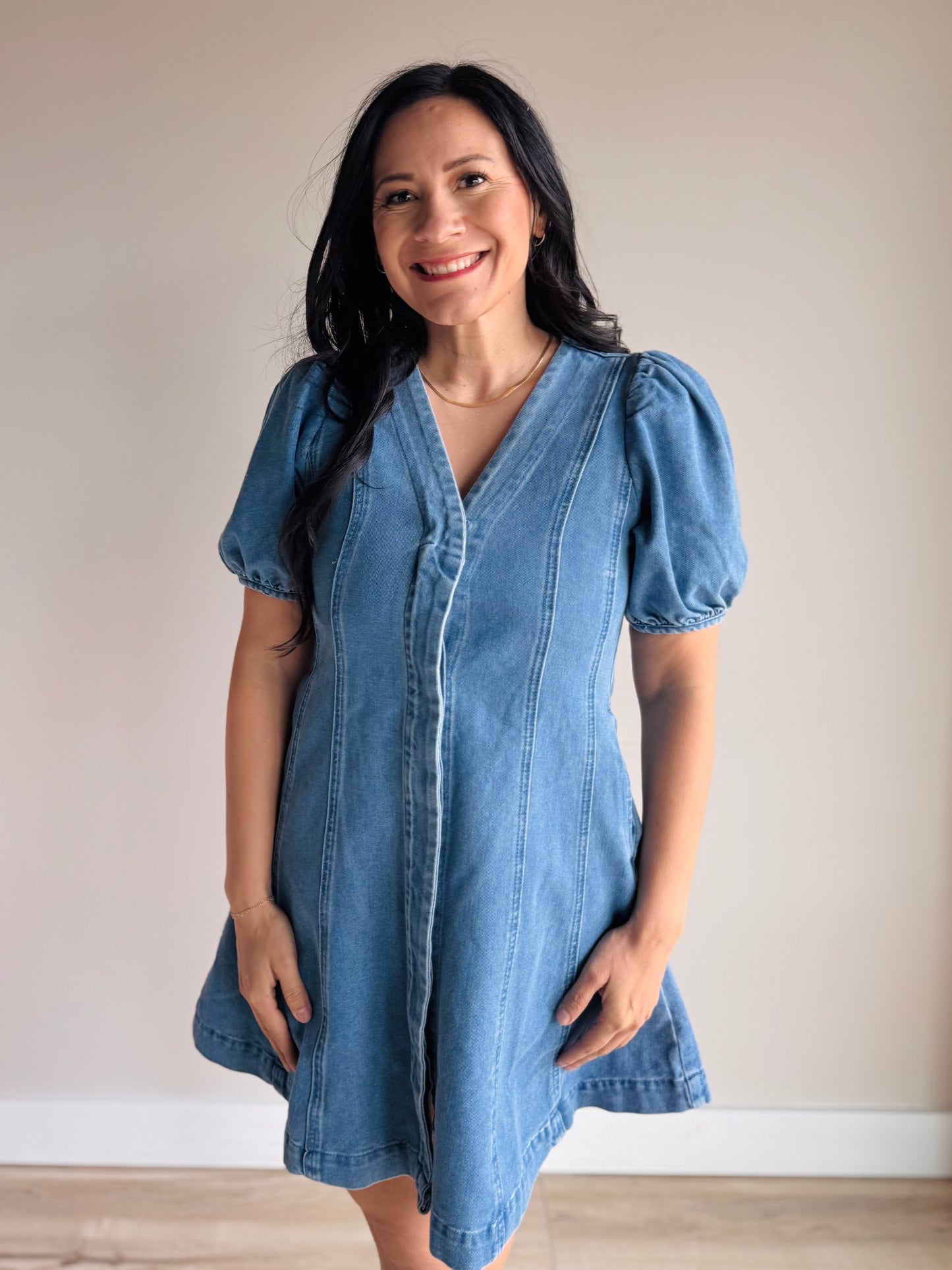 Raimey Button Down Denim Dress - 27 West