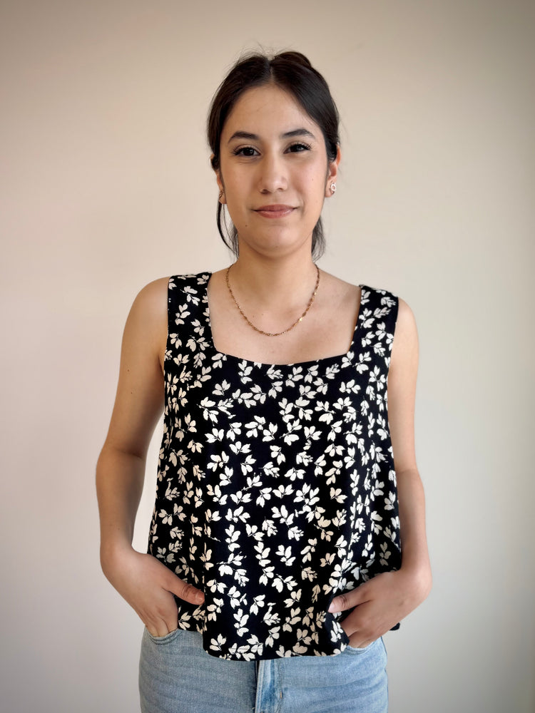 Stella Floral Square Neck Tank Top