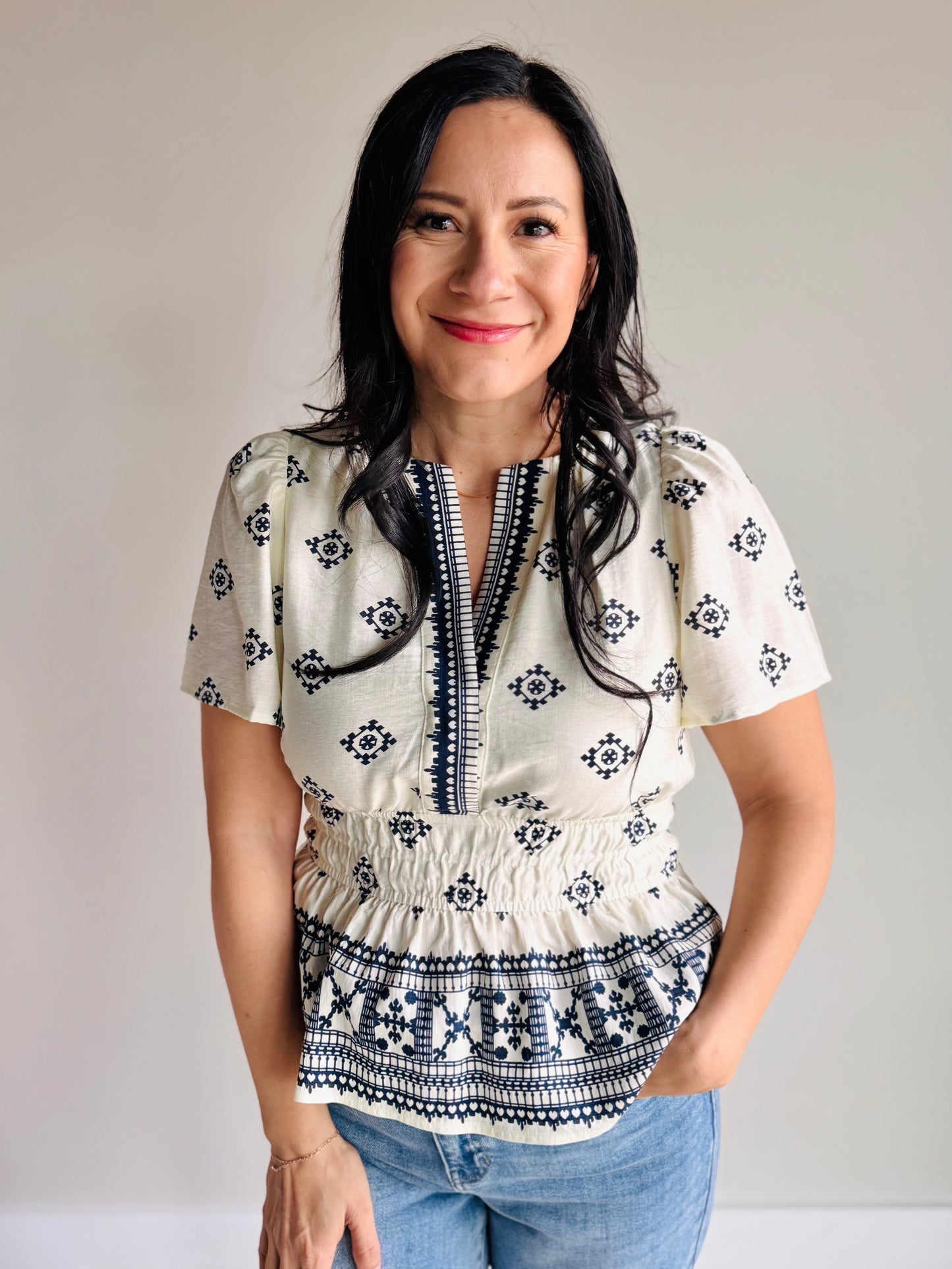 Maya Smocked Waist Top - 27 West