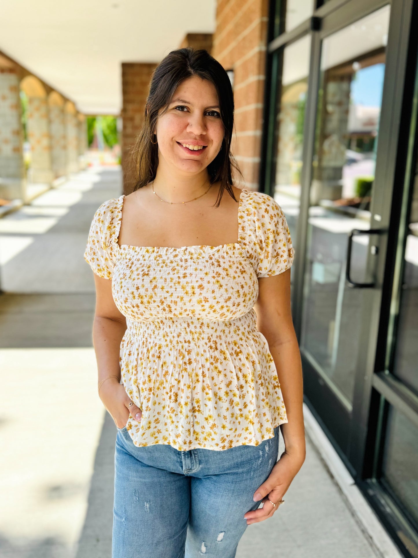 Amiah Floral Babydoll Blouse - 27 West