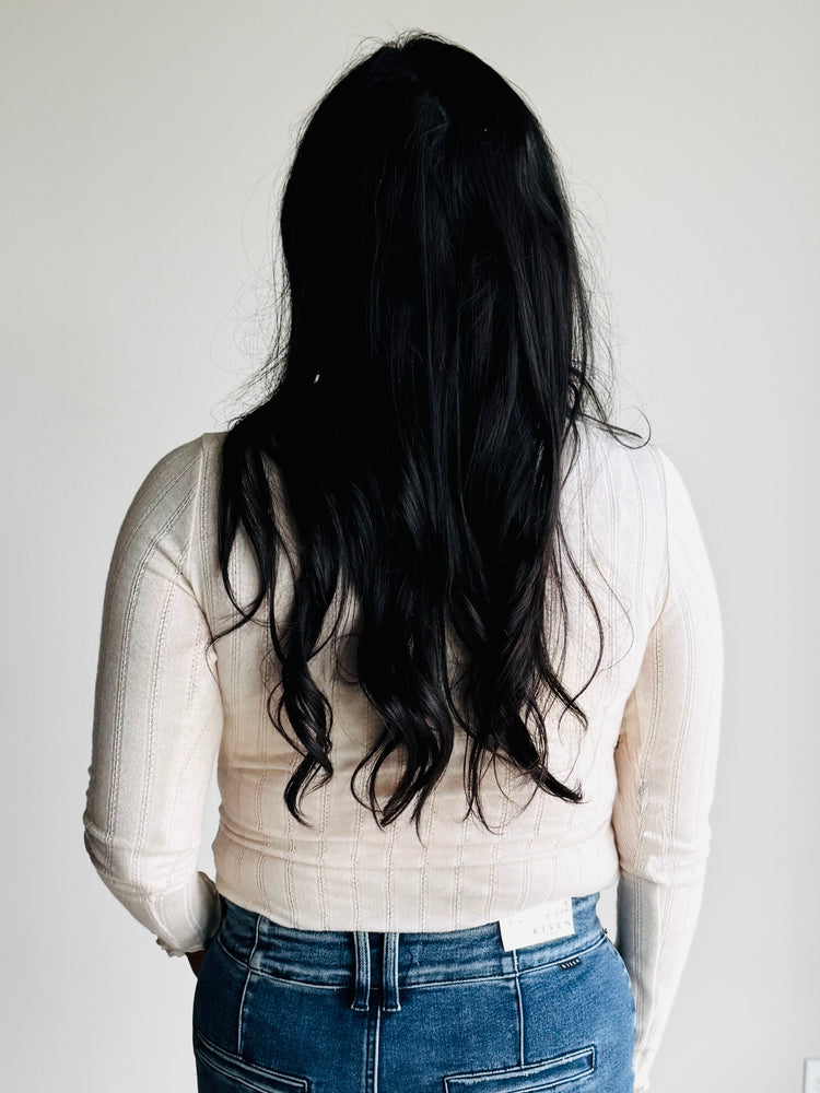 Jill Long Sleeve Textured Bodysuit