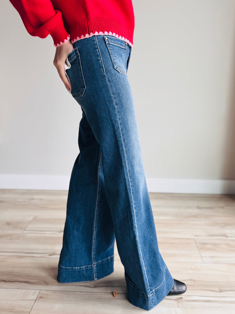 Juno High Rise Patch Pocket Denim