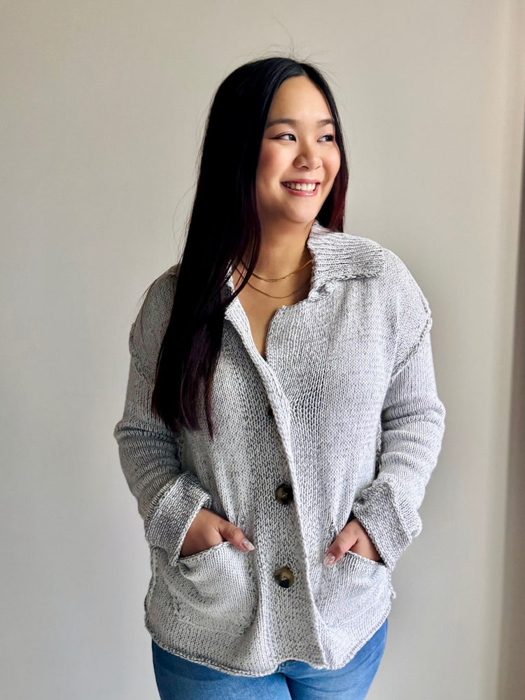 Jordyn Reverse Seam Collared Cardigan