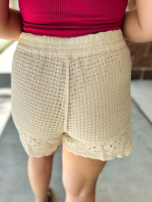 Natasha Crochet Shorts - Natural