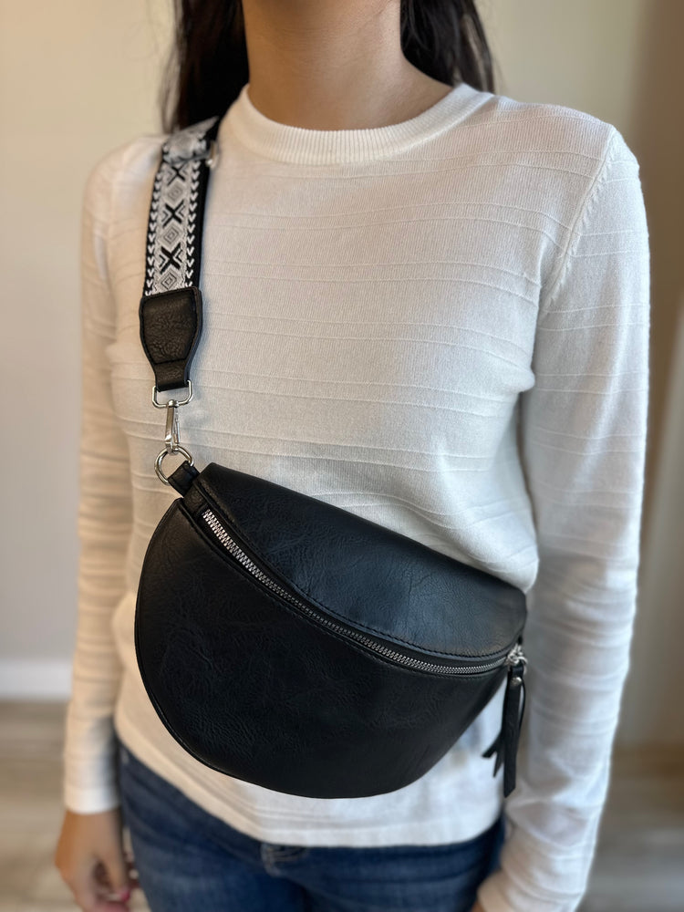 Florence Semi-Circle Belt Bag - Black