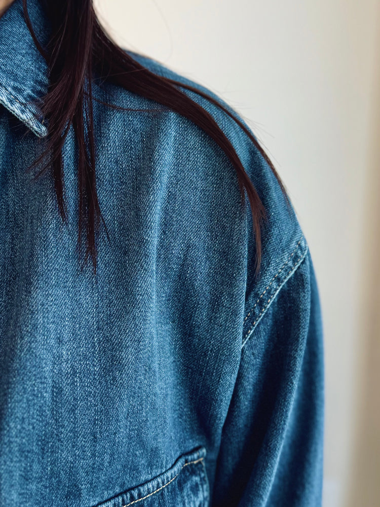 Tiffany Oversized Cargo Denim Jacket