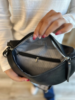 Florence Semi-Circle Belt Bag - Black