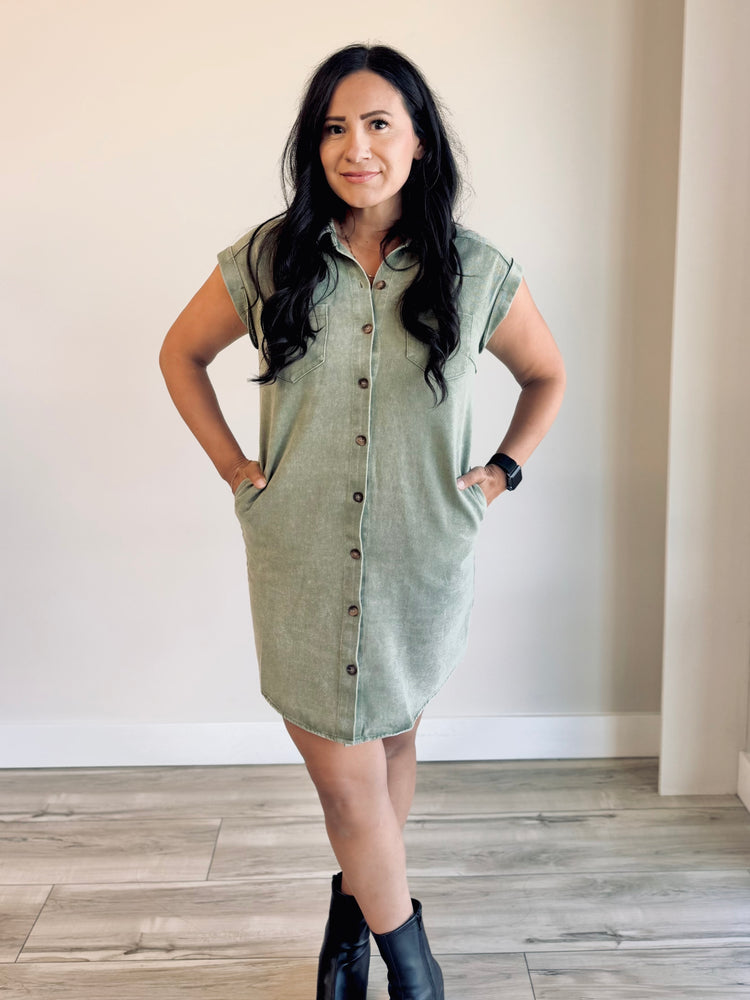 Maddie Button Down Shirt Dress