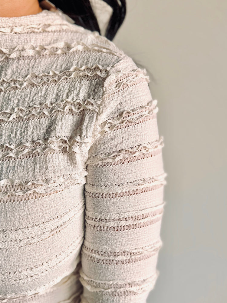 Mia Mock Neck Ruffled Top