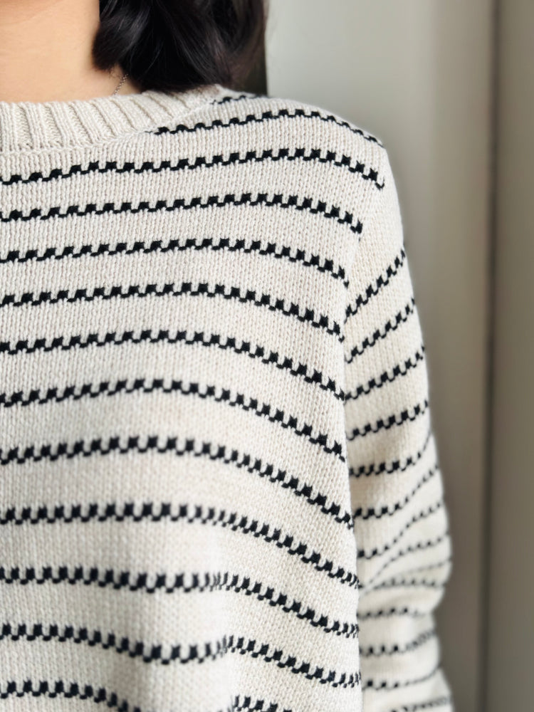 Delaney Cropped Striped Sweater