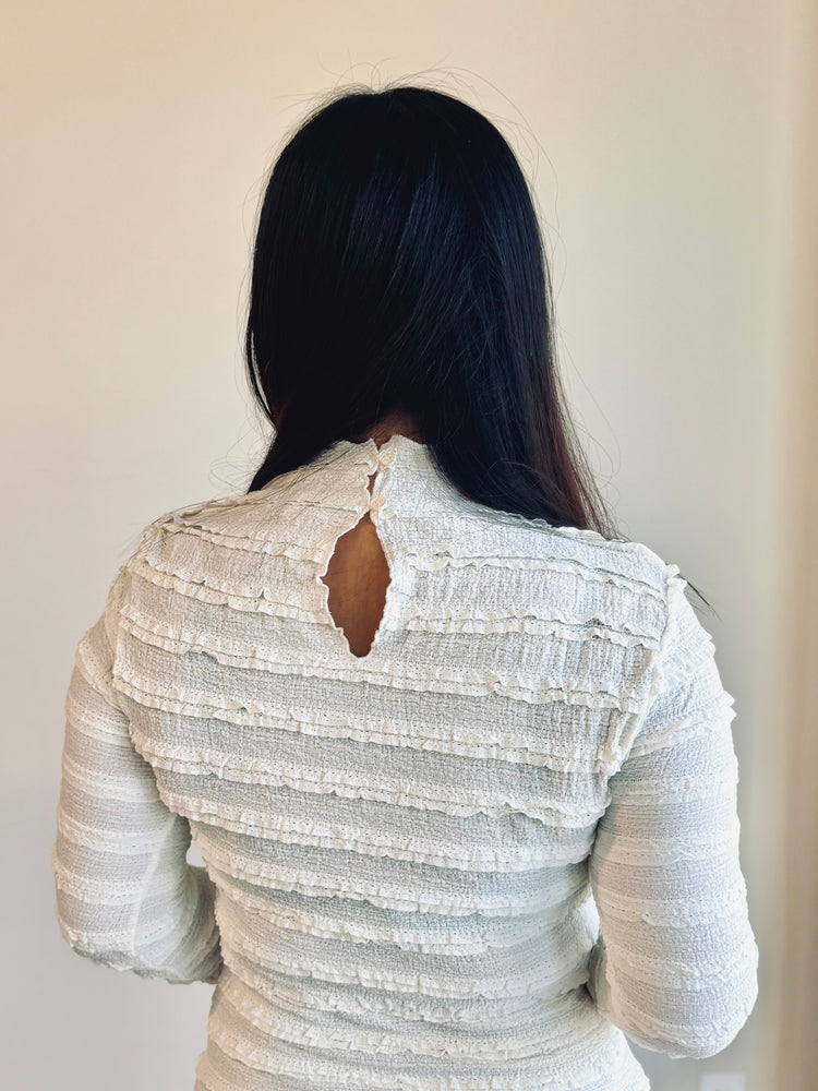 Mia Mock Neck Ruffled Top