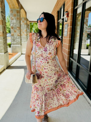 Evelyn Floral Midi Dress