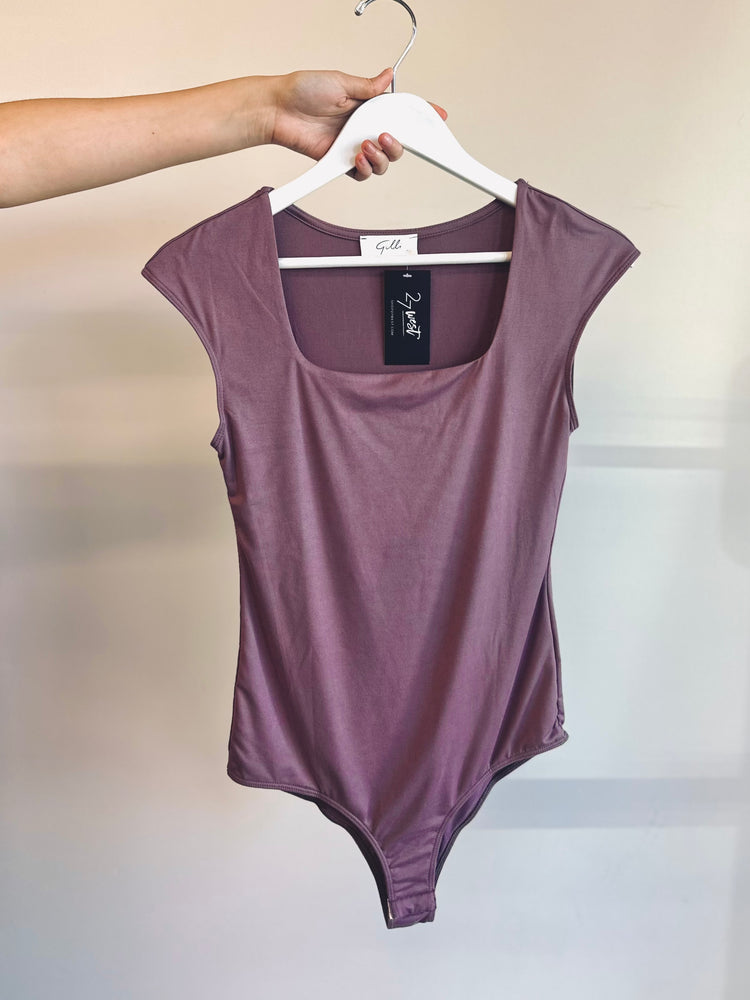 Lacey Cap Sleeve Bodysuit- Mauve