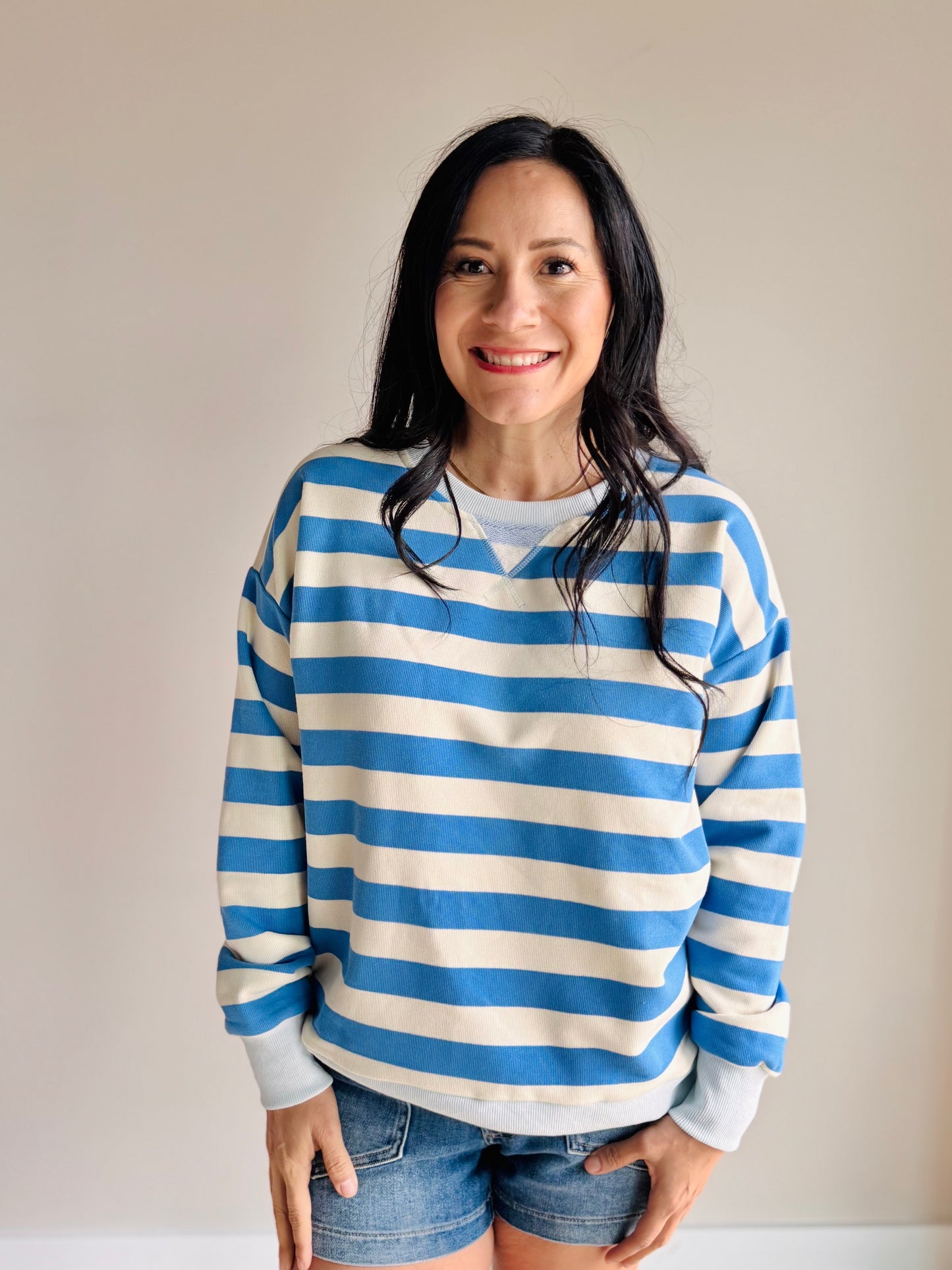 Hannah Oversized Striped Pullover - 27 West