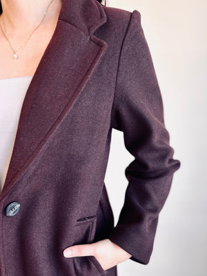 Bailey Long Peacoat - Wine